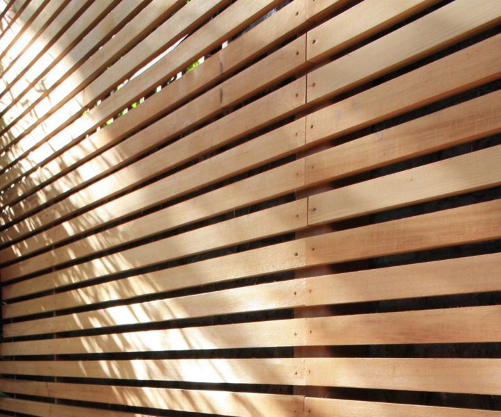 Western red cedar baton screen